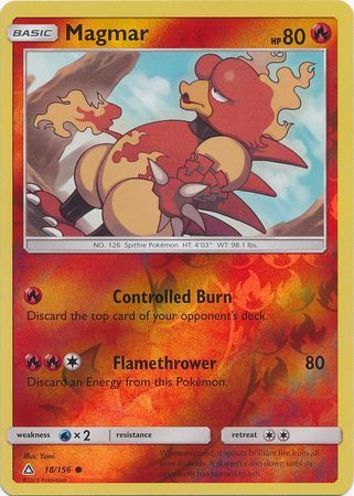 Magmar - 18/156 - Common Reverse Holo Sun &amp; Moon: Ultra Prism Reverse Holo Singles