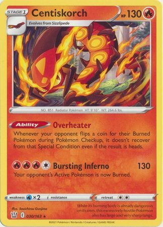 Centiskorch - 030/163 - Rare Sword &amp; Shield: Battle Styles Singles