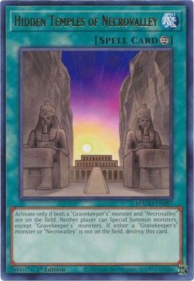 Hidden Temples of Necrovalley - MAGO-EN087 - Rare 1st Edition Maximum Gold 1st Edition Singles (espanol)
