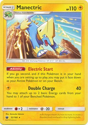 Manectric - 52/168 - Rare Sun &amp; Moon: Celestial Storm Singles (Español)