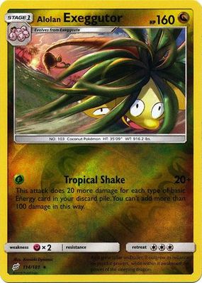 Alolan Exeggutor - 114/181 - Rare Reverse Holo Sun &amp; Moon: Team Up Reverse Holo Singles