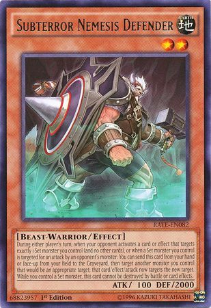 Subterror Nemesis Defender - RATE-EN082 - Rare 1st Edition Raging Tempest 1st Edition Singles (espanol)