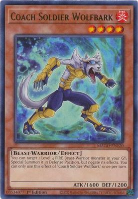 Coach Soldier Wolfbark - MAGO-EN120 - Rare 1st Edition Maximum Gold 1st Edition Singles