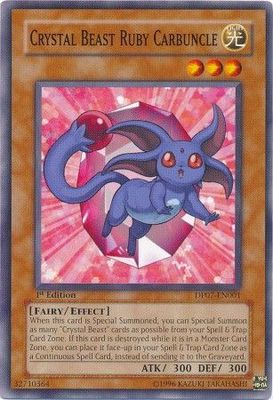 Crystal Beast Ruby Carbuncle - DP07-EN001 - Common 1st Edition Duelist Pack: Jesse Anderson DP07 1st Edition Singles