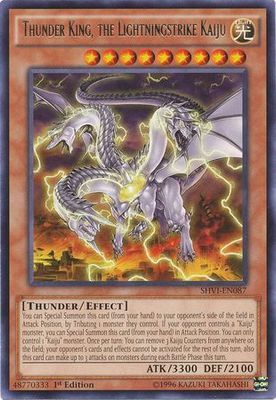 Thunder King, the Lightningstrike Kaiju - SHVI-EN087 - Rare 1st Edition Shining Victories 1st Edition Singles