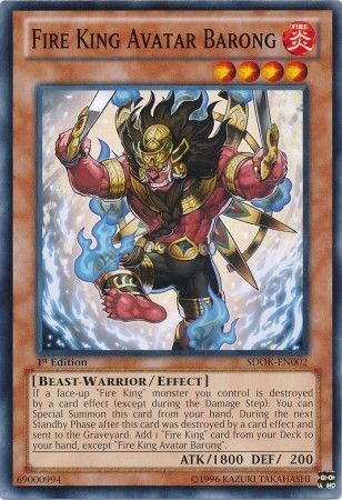 Fire King Avatar Barong - SDOK-EN002 - Common 1st Edition Structure Deck: Onslaught of the Fire Kings [SDOK]