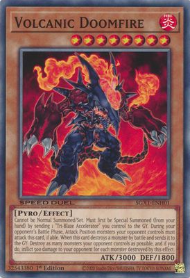 Volcanic Doomfire - SGX1-ENH01 - Common 1st Edition Speed Duel GX Duel Academy Box Singles