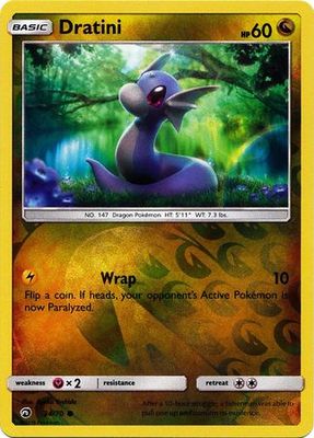 Dratini - 34/70 - Common Reverse Holo Sun &amp; Moon: Dragon Majesty Reverse Holo Singles