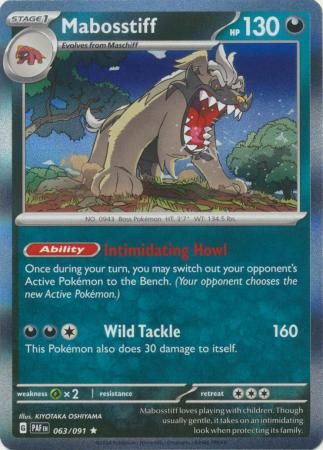 Mabosstiff - 063/091 - Holo Rare Scarlet &amp; Violet: Paldean Fates Singles