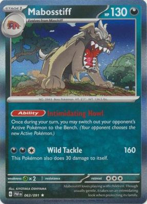 Mabosstiff - 063/091 - Holo Rare Scarlet &amp; Violet: Paldean Fates Singles