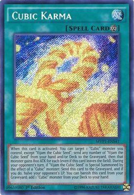 Cubic Karma - MVP1-ENS41 - Secret Rare 1st Edition The Dark Side of Dimensions Movie Pack: Secret Edition Singles