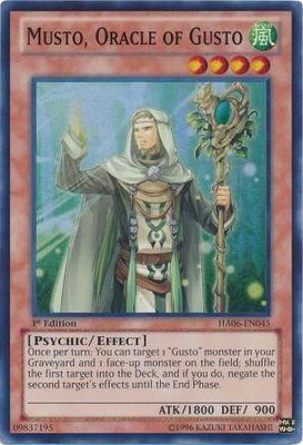 Musto, Oracle of Gusto - HA06-EN045 - Super Rare 1st Edition Hidden Arsenal 6: Omega Xyz 1st Edition Singles
