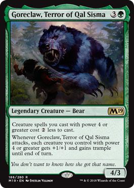 Goreclaw, Terror of Qal Sisma 186/280 Magic 2019 (M19) Singles