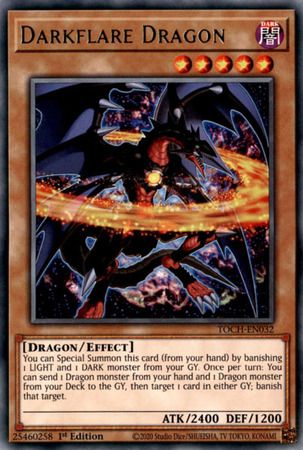 Darkflare Dragon - TOCH-EN032 - Rare 1st Edition Toon Chaos 1st Edition Singles