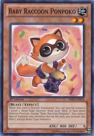 Baby Raccoon Ponpoko - SHSP-EN014 - Common 1st Edition Shadow Specters 1st Edition Singles (espanol)