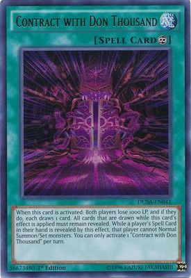 Contract with Don Thousand - DUSA-EN041 - Ultra Rare 1st Edition Duelist Saga 1st Edition Singles