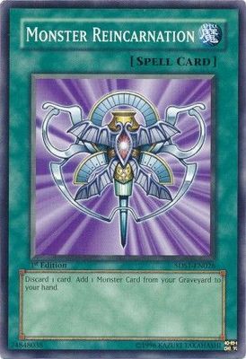 Monster Reincarnation - 5DS1-EN026 - Common 1st Edition Starter Deck: 5D&#39;s (2008) 1st Edition Singles