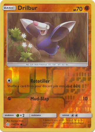 Drilbur - 114/236 - Common Reverse Holo Sun &amp; Moon: Cosmic Eclipse Reverse Holo Singles