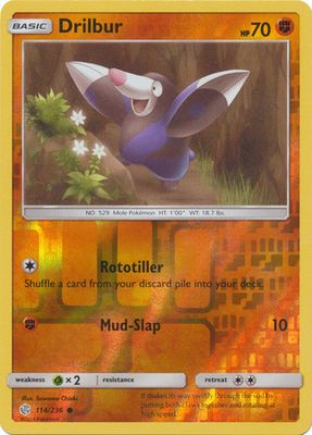 Drilbur - 114/236 - Common Reverse Holo Sun &amp; Moon: Cosmic Eclipse Reverse Holo Singles