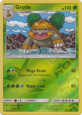 Grotle - 8/156 - Uncommon Reverse Holo Sun &amp; Moon: Ultra Prism Reverse Holo Singles