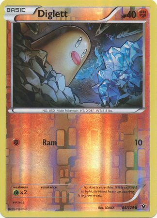Diglett - 36/124 - Common Reverse Holo XY: Fates Collide Reverse Holo Singles