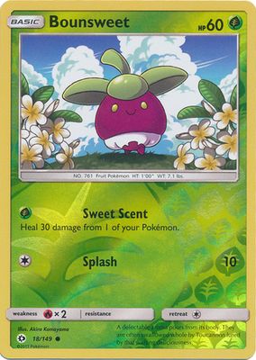 Bounsweet - 18/149 - Common Reverse Holo Sun &amp; Moon (Base Set) Reverse Holo Singles