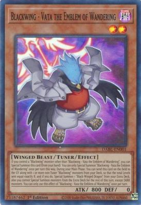 Blackwing - Vata the Emblem of Wandering - DABL-EN001 - Super Rare 1st Edition Darkwing Blast 1st Edition Singles