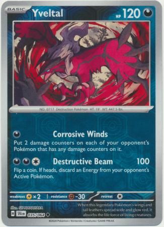 Yveltal - 035/064 - Uncommon Reverse Holo Shrouded Fable Reverse Holo Singles