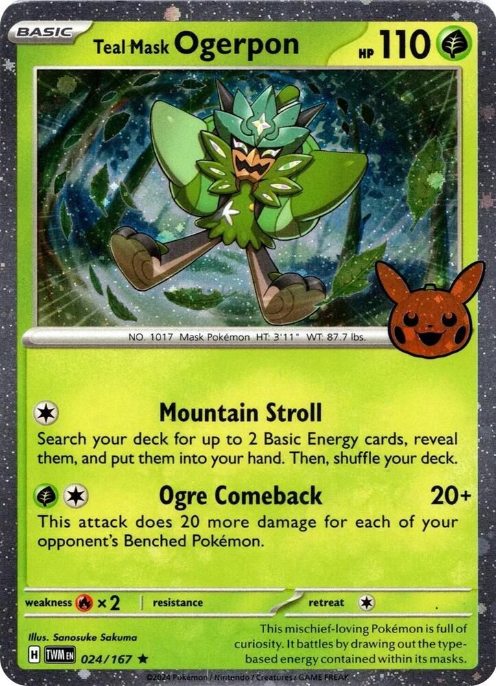 Teal Mask Ogerpon (Cosmos Holo) - Trick or Trade BOOster Bundle 2024 (024/167)