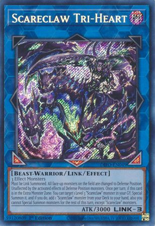 GA Scareclaw Tri-Heart - DIFO-EN049 - Secret Rare 1st Edition Dimension Force 1st Edition Singles