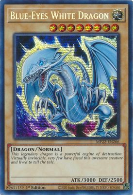 Blue-Eyes White Dragon - MP22-EN266 - Prismatic Secret Rare 1st Edition 2022 Mega-Tin: Pharaoh&#39;s Gods 1st Edition Singles