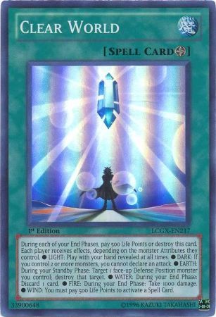 Clear World - LCGX-EN217 - Super Rare 1st Edition Legendary Collection 2 1st Edition Singles