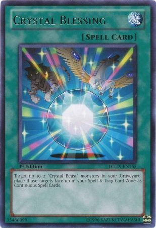 Crystal Blessing - LCGX-EN165 - Rare 1st Edition Legendary Collection 2 1st Edition Singles