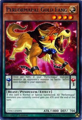 Performapal Gold Fang - CYHO-EN095 - Rare 1st Edition Cybernetic Horizon 1st Edition Singles