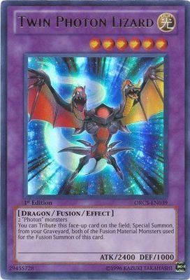 Twin Photon Lizard - ORCS-EN039 - Ultra Rare 1st Edition Order of Chaos 1st Edition Singles (espanol)