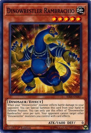 Dinowrestler Rambrachio - RIRA-EN007 - Common 1st Edition Rising Rampage [RIRA] 1st Edition Singles (espanol)
