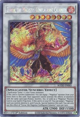 Zoroa, the Magistus Conflagrant Calamity - BODE-EN045 - Secret Rare 1st Edition Burst of Destiny 1st Edition Singles
