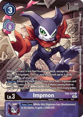 SH Impmon - EX2-039 (Alternate Art) - Starter Deck 14: Beelzemon Advanced Deck Set (ST-14) Starter Deck 14: Beelzemon Advanced Deck Set