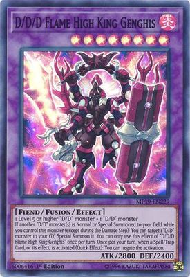 D/D/D Flame High King Genghis - MP19-EN229 - Super Rare 1st Edition Yu-Gi-Oh! 2019 Mega-Tins: Gold Sarcophagus Tin Mega Pack Singles (espanol)