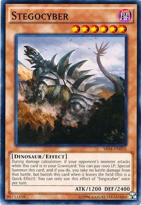 Stegocyber - SR04-EN016 - Common Unlimited Structure Deck: Dinosmasher&#39;s Fury Unlimited Singles (espanol)