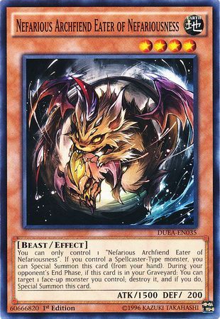 Nefarious Archfiend Eater of Nefariousness - DUEA-EN035 - Common 1st Edition Duelist Alliance 1st Edition Singles