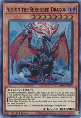 Albion the Shrouded Dragon - DAMA-EN008 - Super Rare 1st Edition Dawn of Majesty 1st Edition Singles