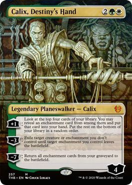 Calix, Destiny&#39;s Hand 257/254 - Alternate Art Borderless Theros: Beyond Death Singles