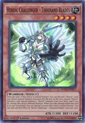 Heroic Challenger - Thousand Blades - WSUP-EN017 - Super Rare 1st Edition YuGiOh World Superstars 1st Edition Singles