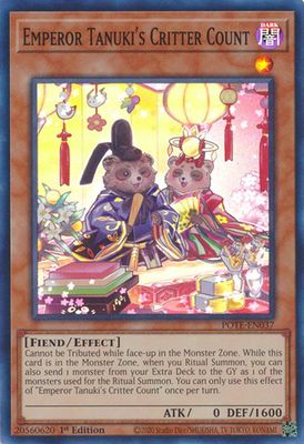 Emperor Tanuki&#39;s Critter Count - POTE-EN037 - Super Rare 1st Edition Power of the Elements 1st Edition Singles (espanol)