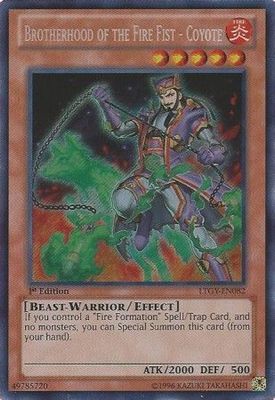 Brotherhood of the Fire Fist - Coyote - LTGY-EN082 - Secret Rare 1st Edition Lord of the Tachyon Galaxy 1st Edition Singles