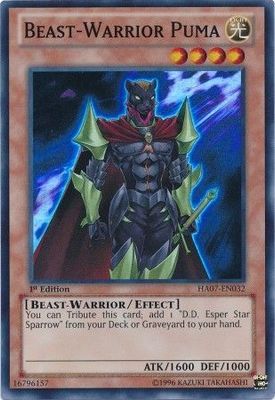 Beast-Warrior Puma - HA07-EN032 - Super Rare 1st Edition Hidden Arsenal 7: Knight of Stars 1st Edition Singles