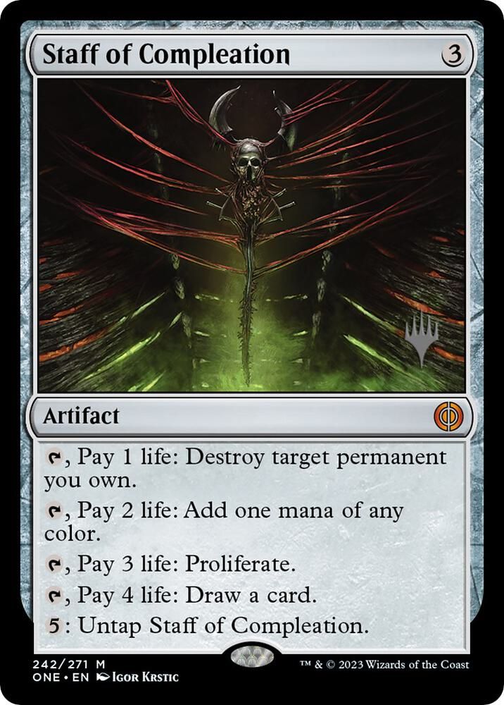 Staff of Compleation - Promo Pack: Phyrexia: All Will Be One (FOIL)  Promo Pack: Phyrexia: All Will Be One