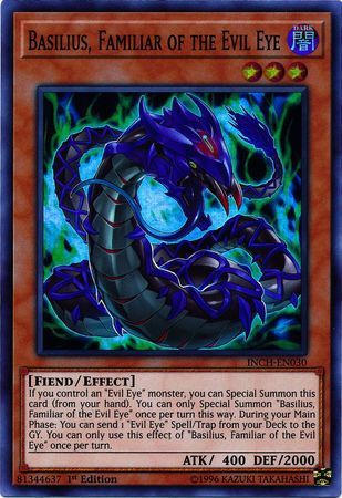 Basilius, Familiar of the Evil Eye - INCH-EN030 - Super Rare 1st Edition The Infinity Chasers Singles