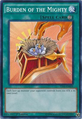 Burden of the Mighty - YS16-EN029 - Common 1st Edition Starter Deck Yuya 1st Edition Singles